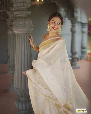 woven art silk Cotton saree with blouse 5