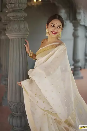 woven art silk Cotton saree with blouse