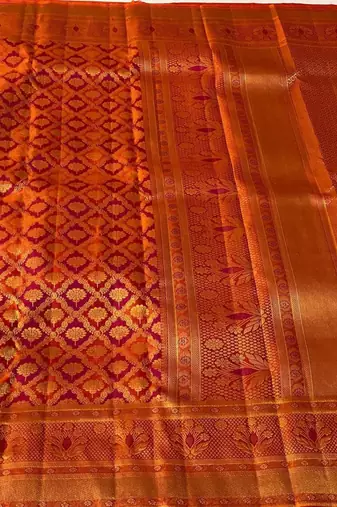 red woven silk saree with blouse