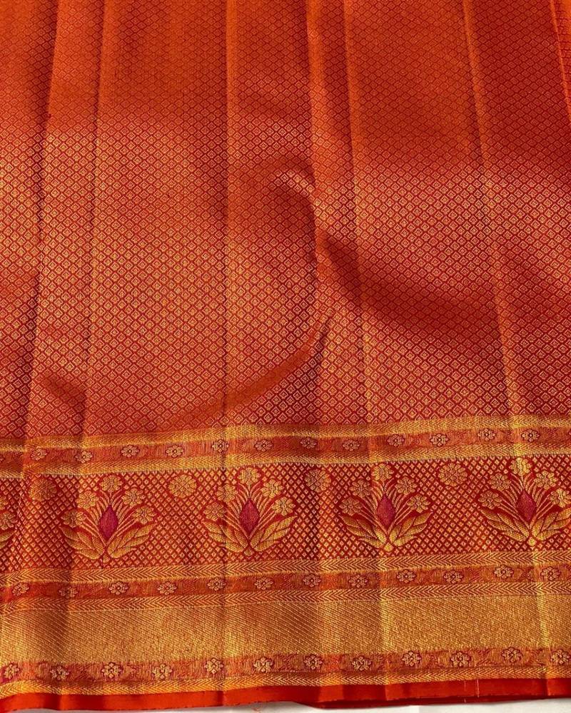 red woven silk saree with blouse