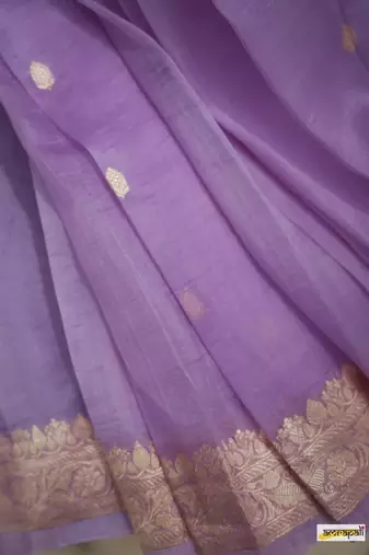 purple Cotton woven art silk saree with blouse