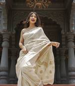 Cotton woven art silk saree with blouse