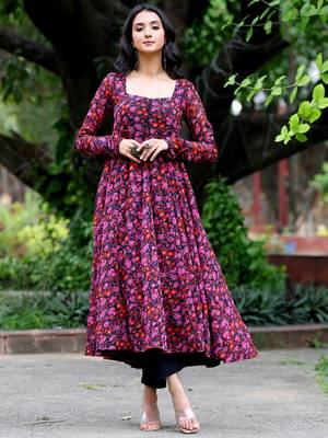 Multy beautiful designer floral printed long gown for partywear looks 1