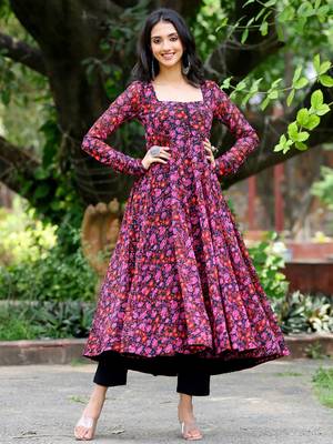 Multy beautiful designer floral printed long gown for partywear looks 4