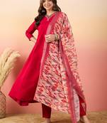 Red rich looks hand woven readymade dress with sophisticated embroidery work