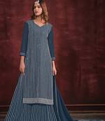 Teal blue beautiful embroidery zarkan stone work wedding sharara dress