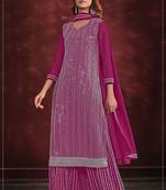 Pink beautiful embroidery zarkan stone work wedding sharara dress