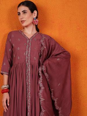 Maroon beautiful partywear readymade salwar kameez 2