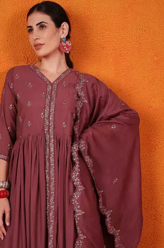 Maroon beautiful partywear readymade salwar kameez