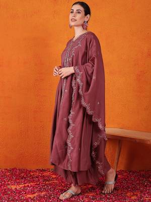 Maroon beautiful partywear readymade salwar kameez 3