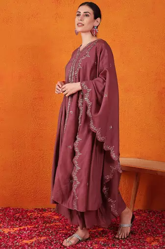 Maroon beautiful partywear readymade salwar kameez