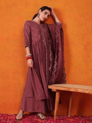 Maroon beautiful partywear readymade salwar kameez 4