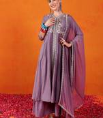 Purple beautiful partywear readymade salwar kameez