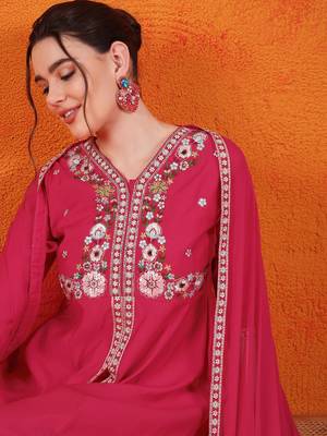 Pink beautiful partywear readymade salwar kameez 2