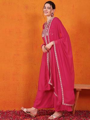 Pink beautiful partywear readymade salwar kameez 3