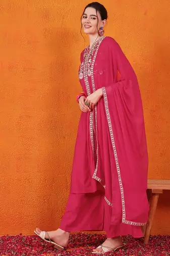 Pink beautiful partywear readymade salwar kameez