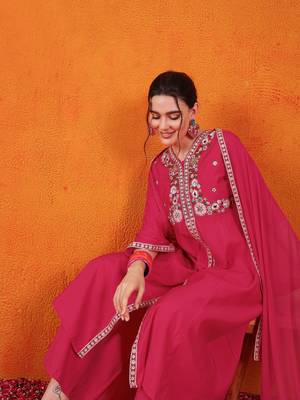 Pink beautiful partywear readymade salwar kameez 4