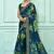 Designer georgette printed and lace work saree with blouse piece