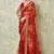 Designer georgette printed and lace work saree with blouse piece