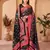 Black digital printed pashmina saree with shawl