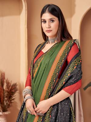 Winter special green pashmina saree with fancy shawl wedding looks 2