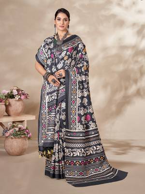 Winter special black pashmina saree with fancy shawl wedding looks 1