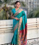 Rama soft silk c graceful wevon nath meenakari designer saree