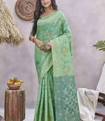 Rama glamorous wevon jacquard designer silk blend wedding season saree