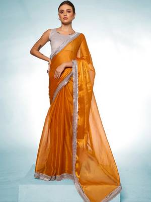 Glamorous musterd burburry c trendy saree 1
