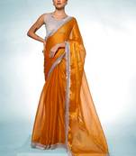 Glamorous musterd burburry c trendy designer bollywood saree