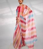 Multy organza c designer printed graceful bollywood style party saree