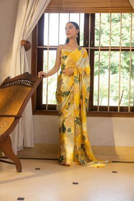 Multicolour Art silk blend Floral Printed Saree 1