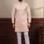 Peach smart chikankari embroidery work men's festive kurta payjama
