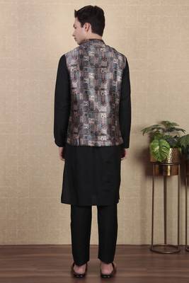 Multy color beautiful khadi silk digital printed men's traditional koti 2