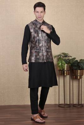 Multy color beautiful khadi silk digital printed men's traditional koti 4