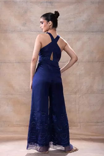 Cross neck jumpsuit