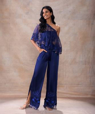 Cape with bralette and pant set 1
