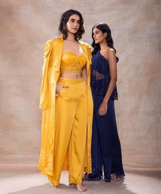 Cape with bralette and pant set 4