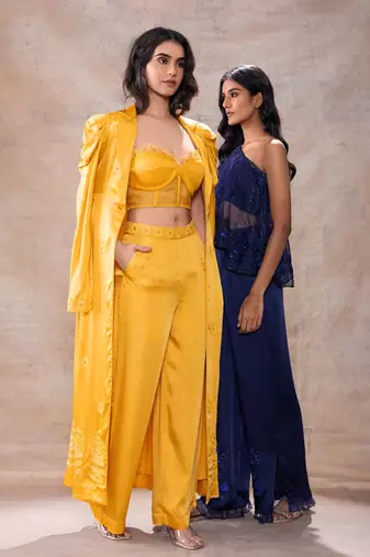 Cape with bralette and pant set