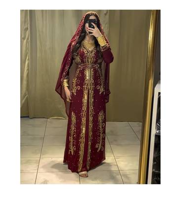 Maroon Bridal Kaftan for Women 1
