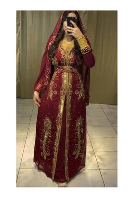 Maroon Bridal Kaftan for Women 2