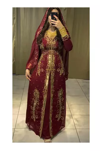 Maroon Bridal Kaftan for Women