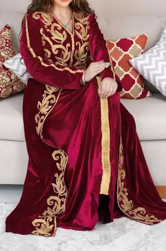 Sale Kaftan Aari Embroidered Velvet Casual Stitched Wedding Party Dress 286