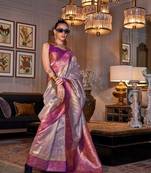 Light Purple Tissue Silk Zari Weaving Saree With Blouse
