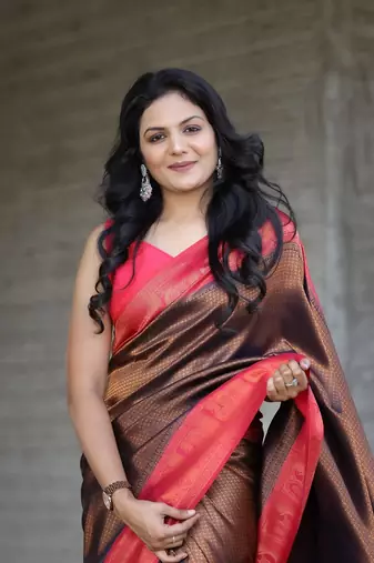 Blue Soft Silk Rich Pallu & Jacquard Work Saree,Blouse-not As Per Image