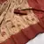 Cream Banarasi silk blend copper zari weaving woven elephent design saree with unstitched blouse