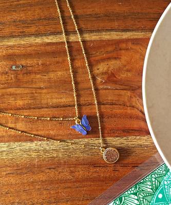 Alankar chain blue butterfly pendant 1