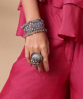Alankar tribal oxidized ring 3