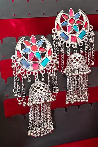 Alankar oxidized jhumka