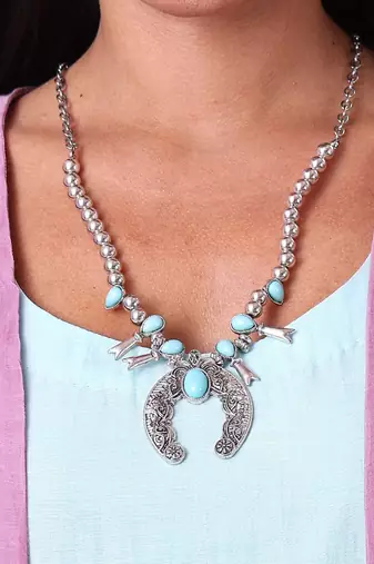 Alankar turquoise oxidized necklace